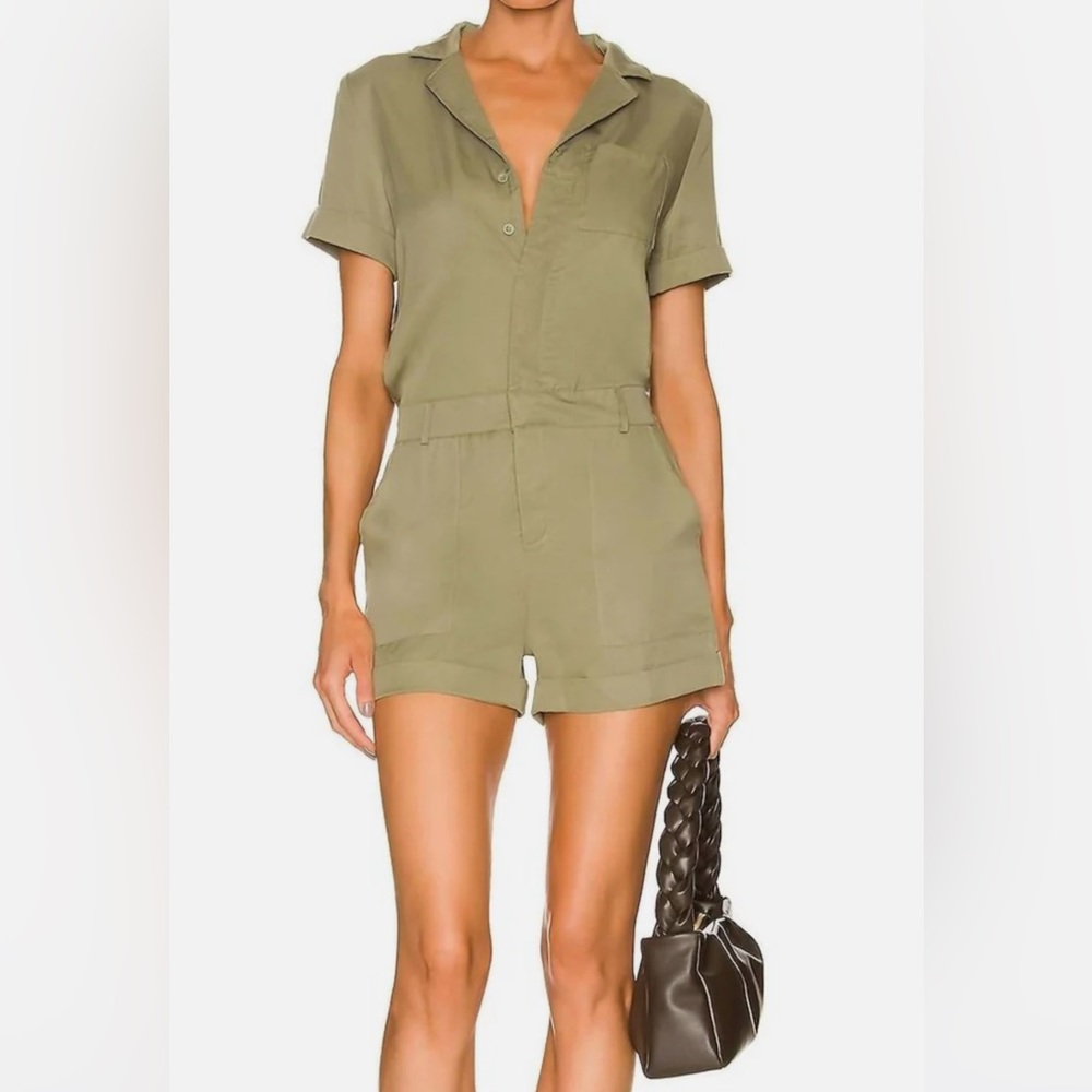 Mira Short Jumpsuit In Army Green XS